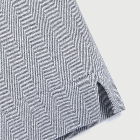 Comme Si La Boxer Alta in Cotton Flannel Light Grey Herringbone - Picture 4 of 10